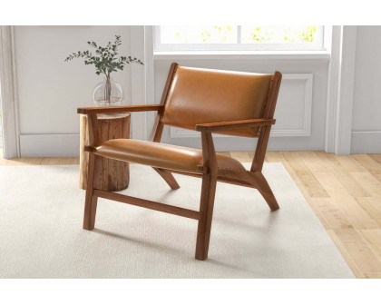 Ashcroft™ Hendrix Leather Armchair - Antique Tan