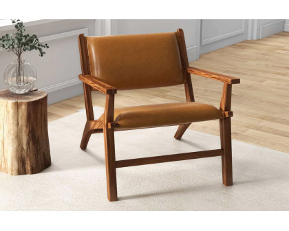 Ashcroft™ Hendrix Leather Armchair - Antique Tan