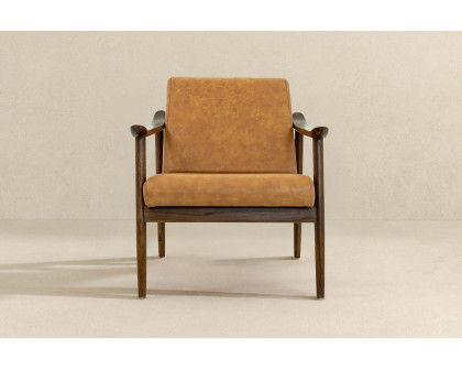 Ashcroft™ Brandon Leather Lounge Chair - Antique Tan