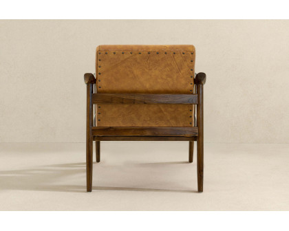 Ashcroft™ Brandon Leather Lounge Chair - Antique Tan