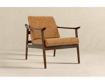 Ashcroft™ Brandon Leather Lounge Chair - Antique Tan