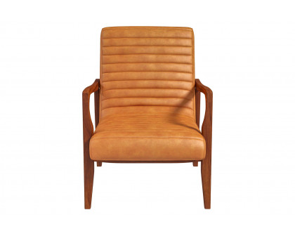 Ashcroft™ Micah Genuine Leather Accent Chair - Tan