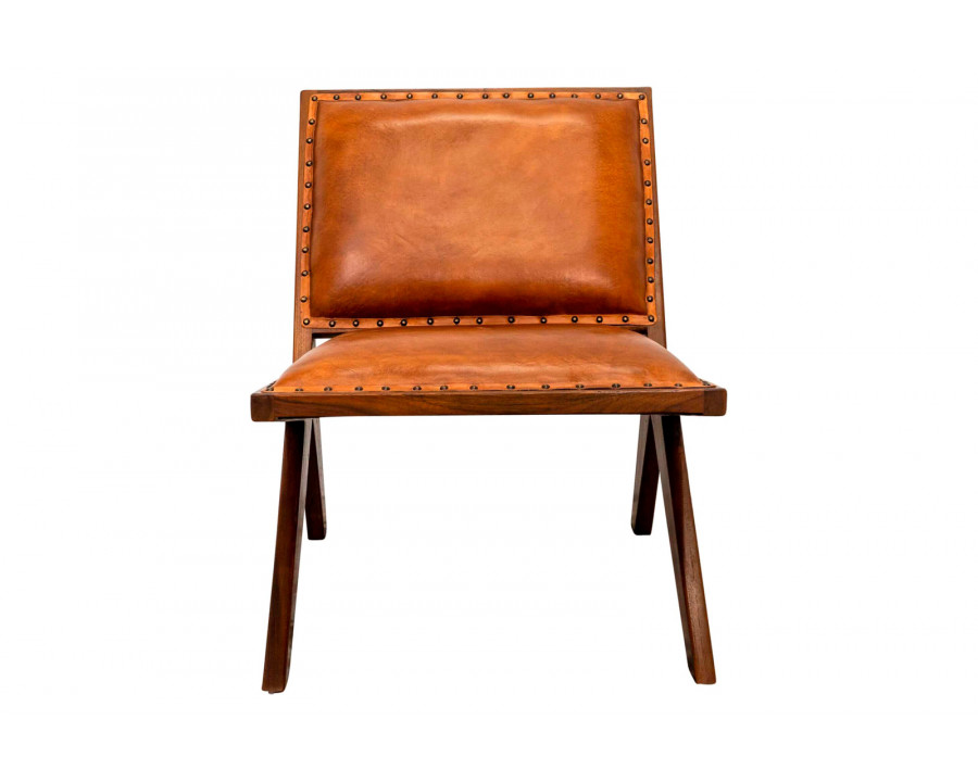 Ashcroft - Colin Leather Lounge Chair in Tan