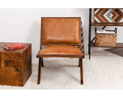 Ashcroft - Colin Leather Lounge Chair in Tan