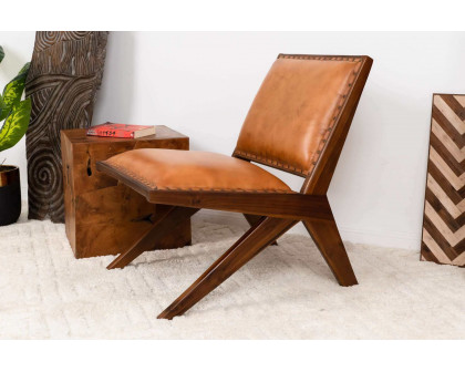 Ashcroft - Colin Leather Lounge Chair in Tan