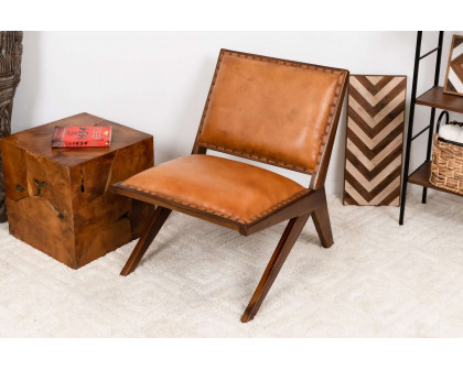 Ashcroft - Colin Leather Lounge Chair in Tan