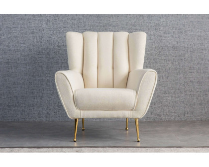 Ashcroft™ Gianna Tufted French Boucle Armchair - Cream