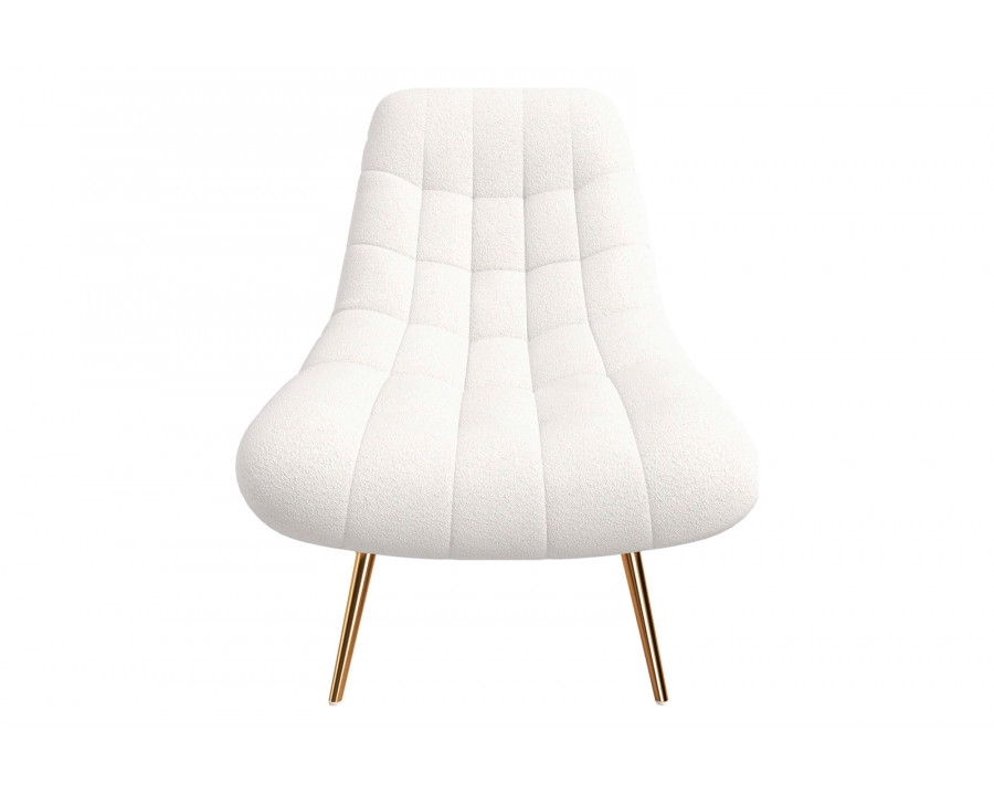 Ashcroft Aubrey French Boucle Lounge Chair - White