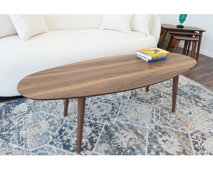 Ashcroft Carsen Oval Center Table - Walnut