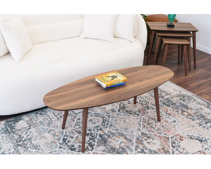 Ashcroft Carsen Oval Center Table - Walnut