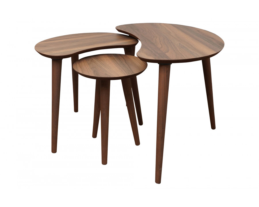 Ashcroft - Dainty Walnut Nesting Table in Brown