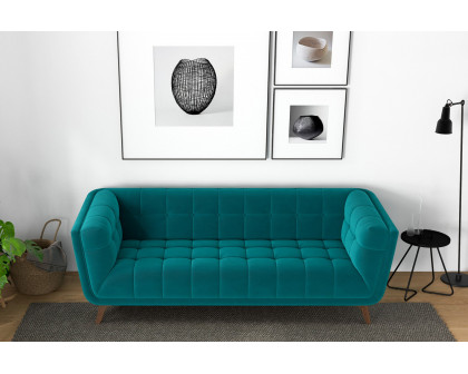 Ashcroft Addison Small Velvet Sofa - Teal