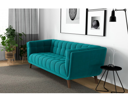 Ashcroft Addison Small Velvet Sofa - Teal