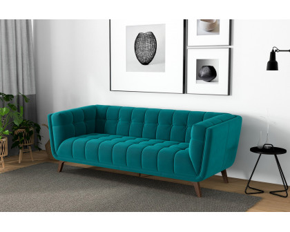 Ashcroft Addison Small Velvet Sofa - Teal