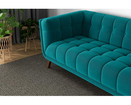 Ashcroft Addison Small Velvet Sofa - Teal