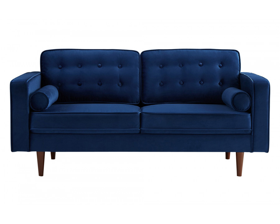 Ashcroft Casey Velvet Loveseat - Blue