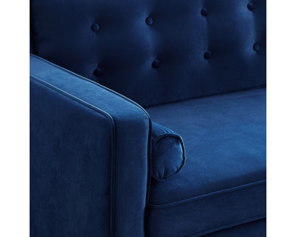 Ashcroft Casey Velvet Loveseat - Blue