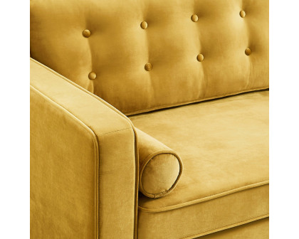 Ashcroft Casey Velvet Loveseat - Yellow