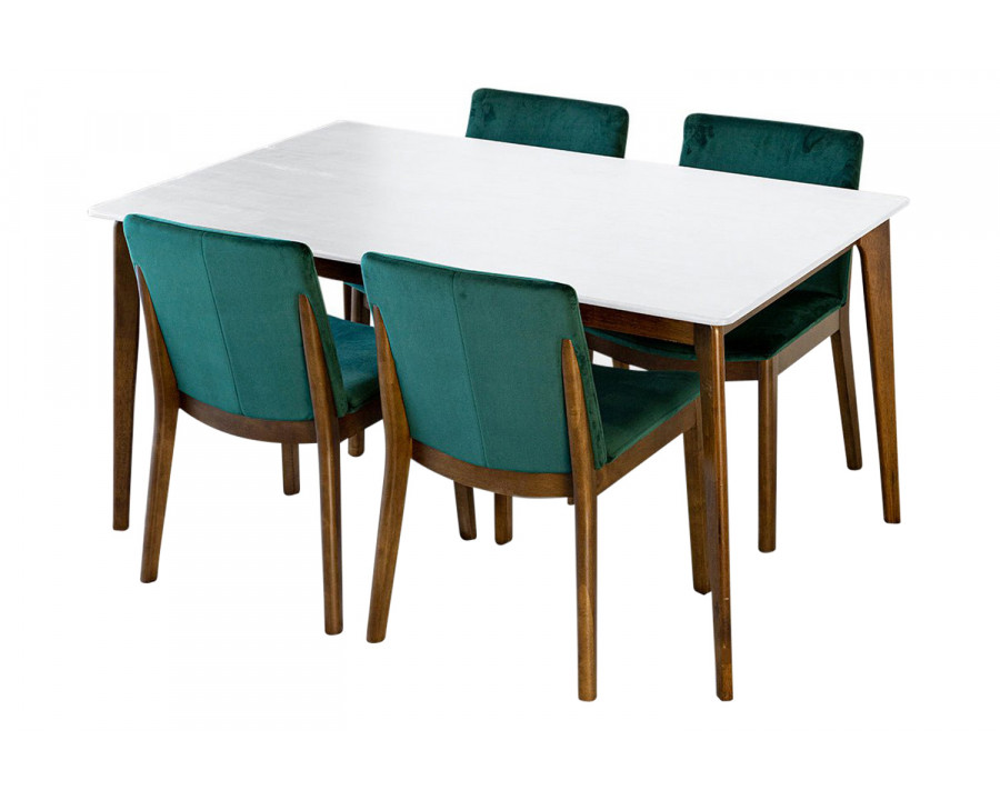 Ashcroft - Selena Dining Set with 4 Virginia Dining Chairs