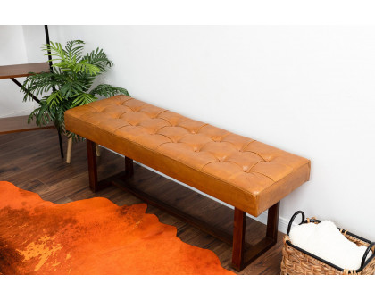 Ashcroft - Sumba Leather Bench