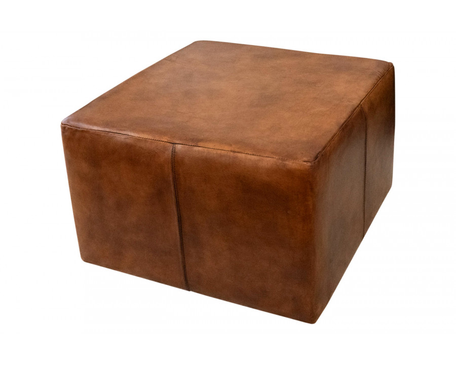 Ashcroft - Kalila Leather Ottoman