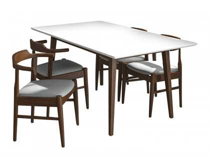 Ashcroft - Alpine Dining Set with 4 Sterling Chairs