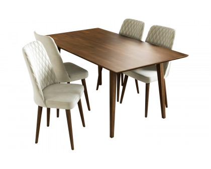 Ashcroft - Adira Dining Set with 4 Evette Chairs