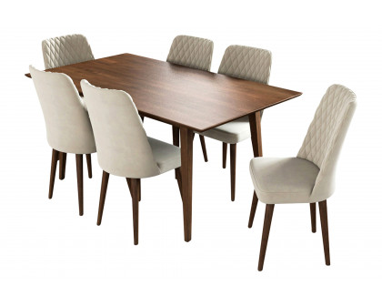 Ashcroft - Adira Dining Set with 6 Evette Chairs