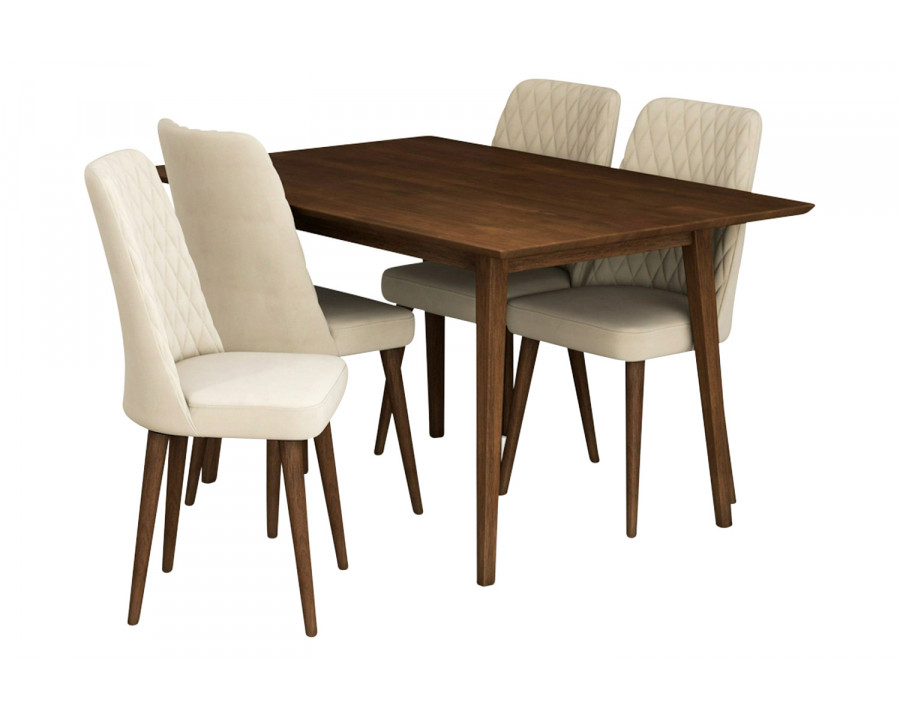 Ashcroft - Adira Dining Set with 4 Evette Chairs