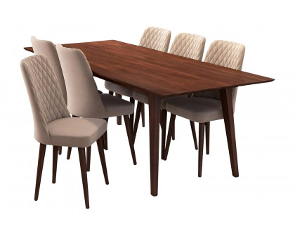 Ashcroft - Adira Dining Set with 6 Evette Chairs