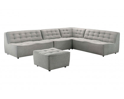 Ashcroft - Selen Linen Corner Sectional Sofa in Light Gray