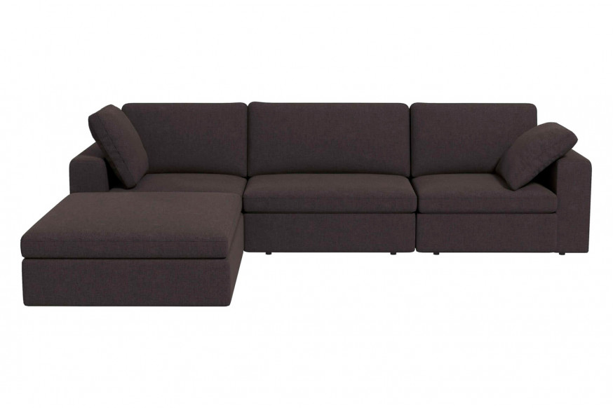 Ashcroft™ Cecilia Modular Corner Sectional Modern Fabric Sofa - Dark Gray