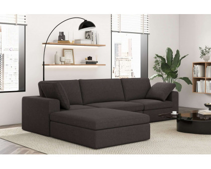 Ashcroft™ Cecilia Modular Corner Sectional Modern Fabric Sofa - Dark Gray