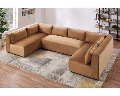 Ashcroft Aleny Modular Corner Sectional Sofa - Cognac