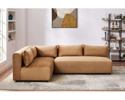 Ashcroft Aleny Modular Corner Sectional Sofa - Cognac