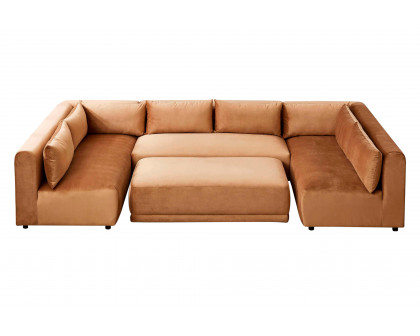 Ashcroft Aleny Modular Corner Sectional Sofa - Cognac