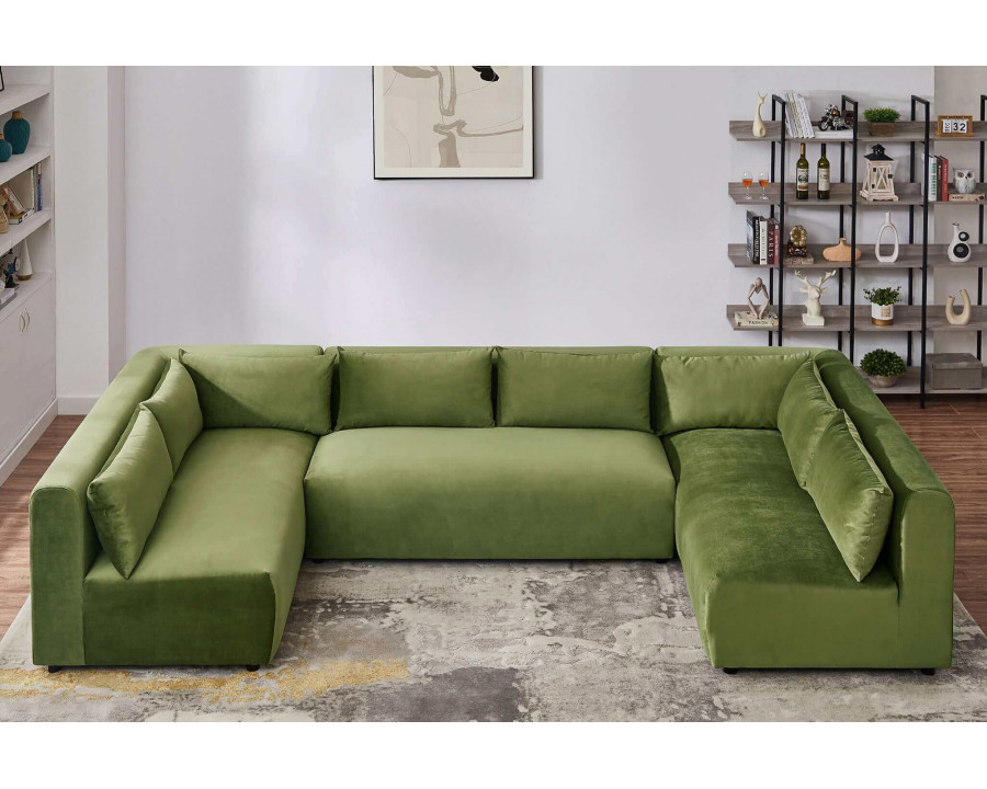 Ashcroft Aleny Modular Corner Sectional Sofa - Green