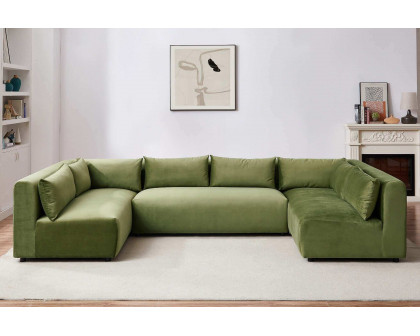 Ashcroft Aleny Modular Corner Sectional Sofa - Green