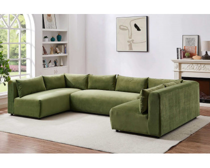 Ashcroft Aleny Modular Corner Sectional Sofa - Green