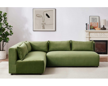 Ashcroft Aleny Modular Corner Sectional Sofa - Green