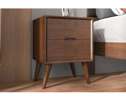 Ashcroft™ Alexandra Brown Nightstand with 2 Drawers - Brown