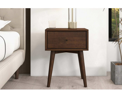 Ashcroft Avery Solid Wood Nightstand with 1 Drawer - Walnut