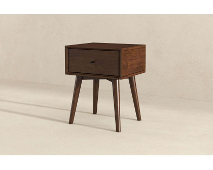 Ashcroft Avery Solid Wood Nightstand with 1 Drawer - Walnut