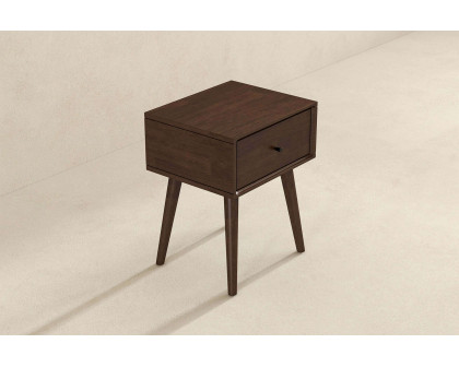 Ashcroft Avery Solid Wood Nightstand with 1 Drawer - Walnut