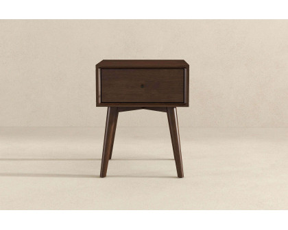 Ashcroft Avery Solid Wood Nightstand with 1 Drawer - Walnut