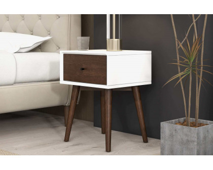 Ashcroft Avery Solid Wood Nightstand with 1 Drawer - White