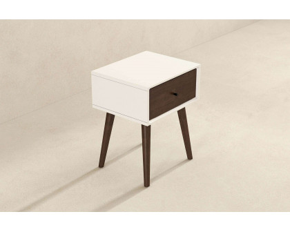 Ashcroft Avery Solid Wood Nightstand with 1 Drawer - White