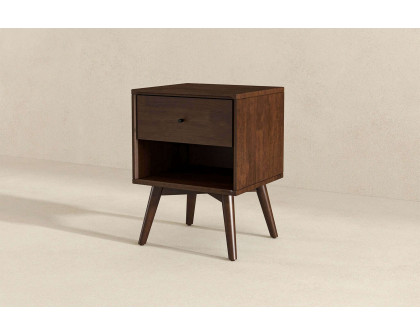 Ashcroft Caroline Mid-Century Modern Style Nightstand with 1 Drawer - Brown