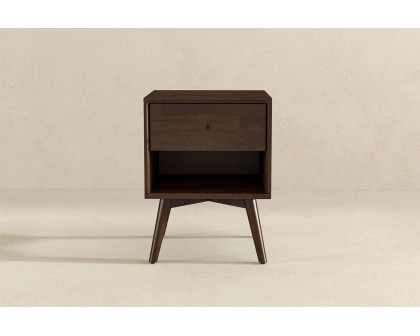 Ashcroft Caroline Mid-Century Modern Style Nightstand with 1 Drawer - Brown