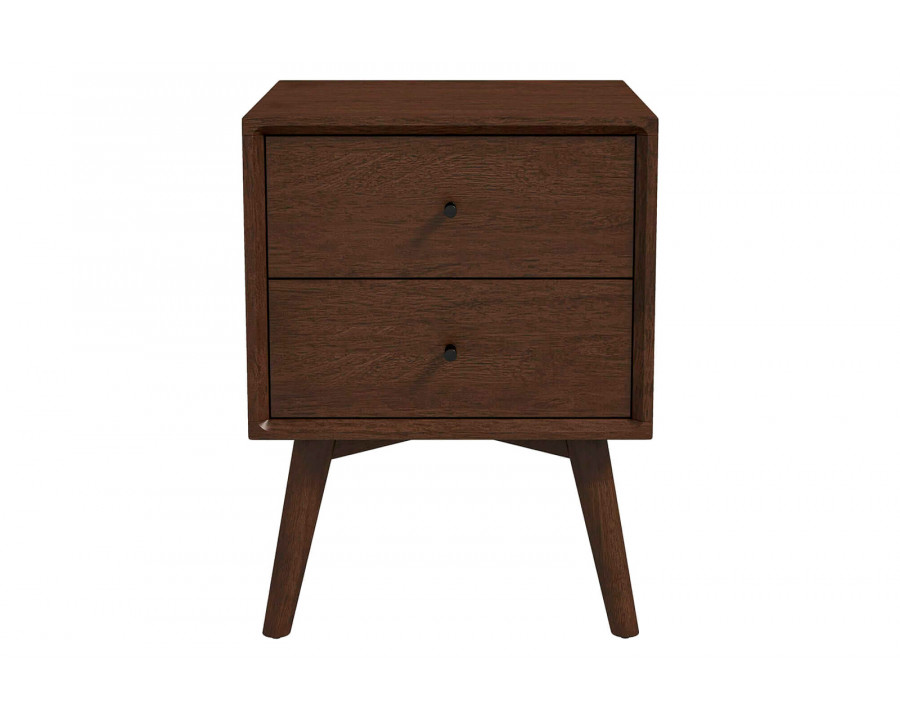 Ashcroft Caroline Mid-Century Modern Style Nightstand with 2 Drawers - Brown